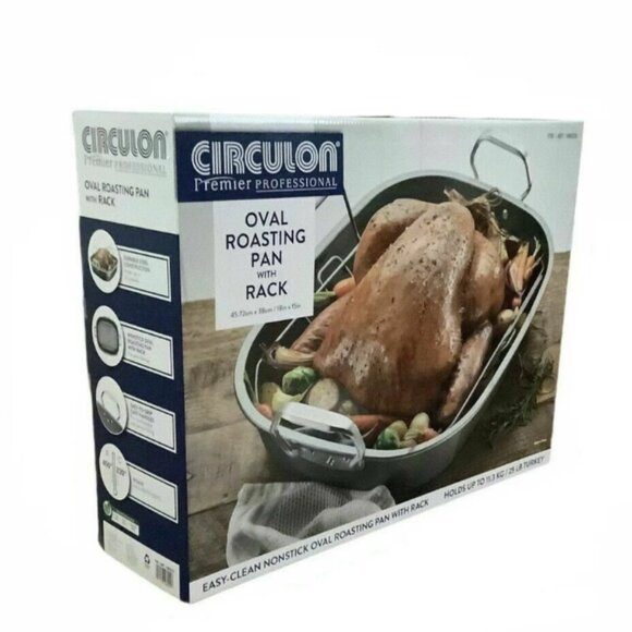 Premier Professional Roaster17"by 13" Nonstick Bakeware Roaster with U-Rack - Picture 1 of 9
